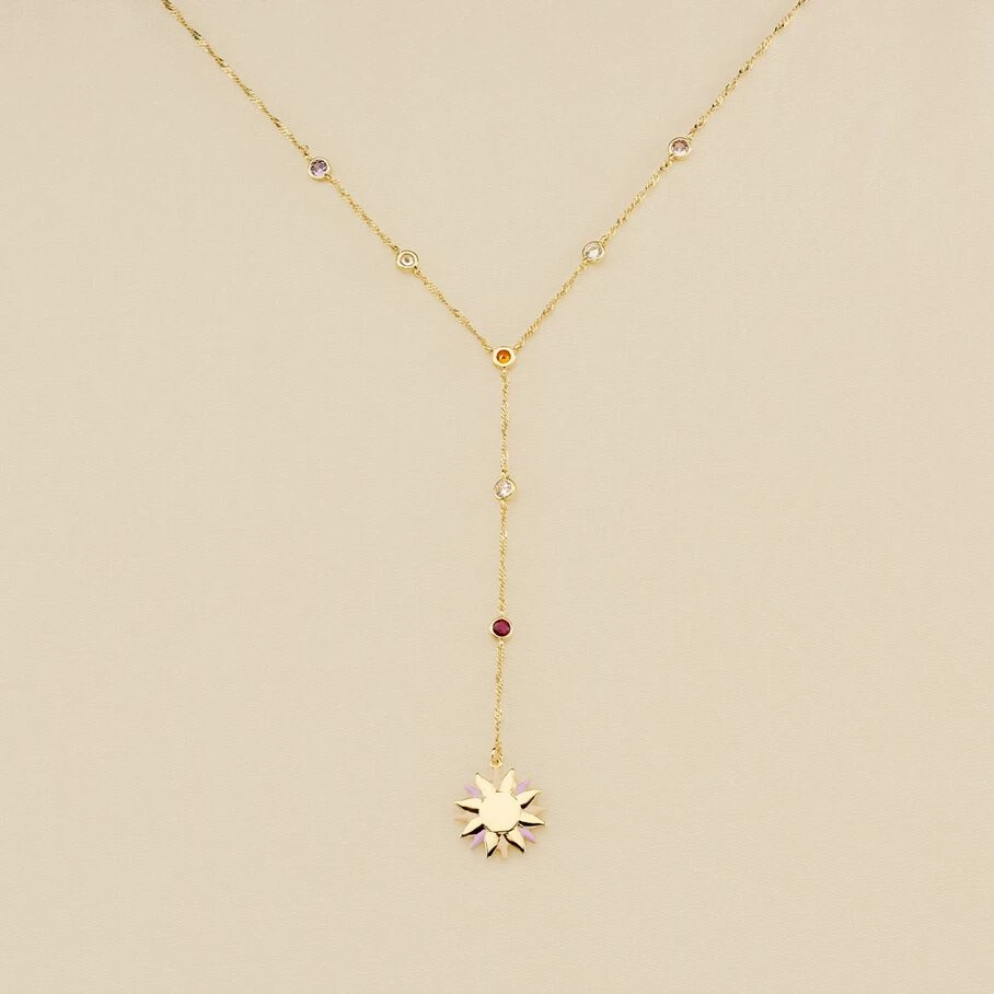 Collier Mi-long RODEO - Multicolore / Doré 4 Collier Mi-long RODEO - Multicolore / Doré – Image 2