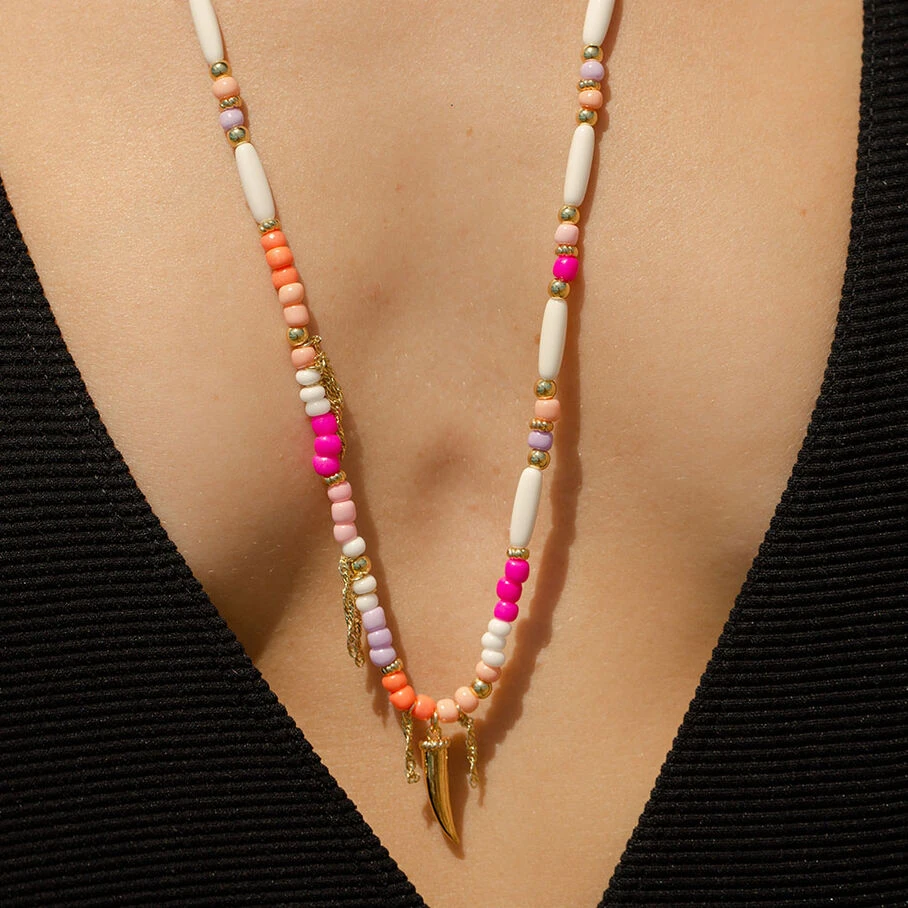 Sautoir RODEO - Multicolore / Doré 6 Sautoir RODEO - Multicolore / Doré – Image 4