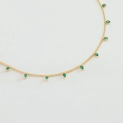 Collier Ras Du Cou NEITH - Vert / Doré