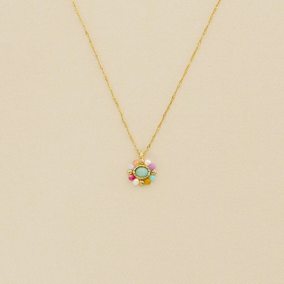 Collier Ras Du Cou ARLEQUIN - Multicolore / Doré 3 Collier Ras Du Cou ARLEQUIN - Multicolore / Doré