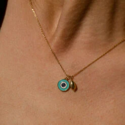 Collier Ras Du Cou CYCLADES - Turquoise / Doré -Femini Boutique 02681160 731 TU M1