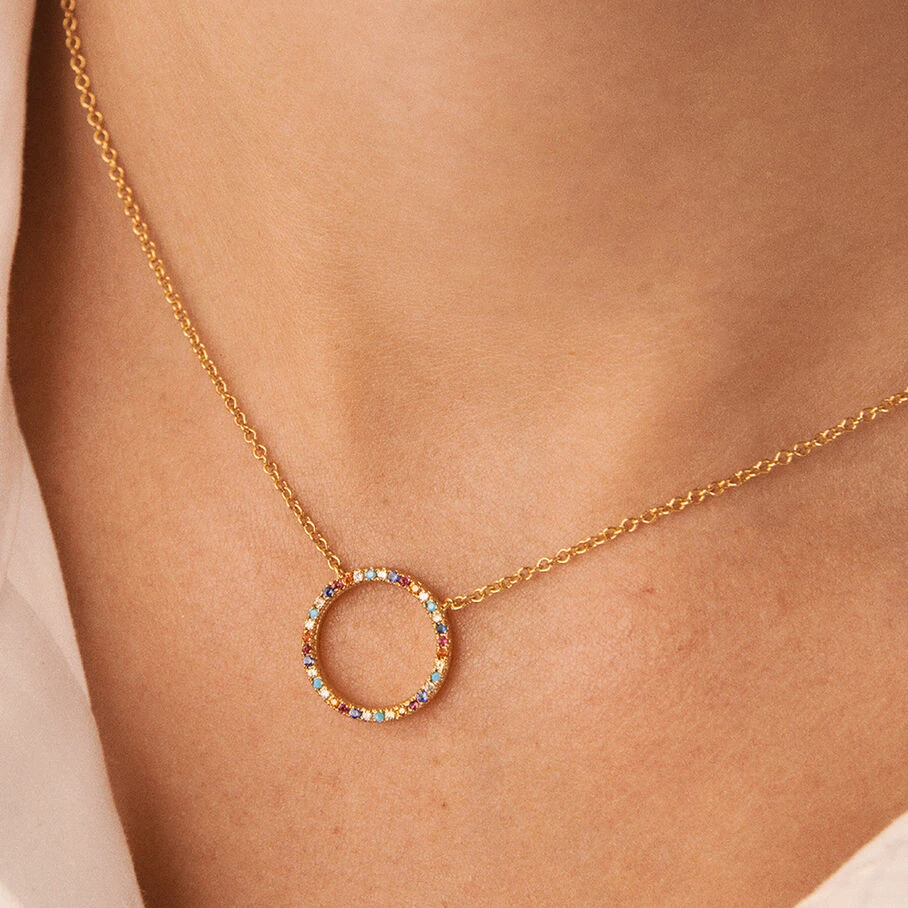 Collier Ras Du Cou RAINBOW - Multicolore / Doré 4 Collier Ras Du Cou RAINBOW - Multicolore / Doré – Image 2