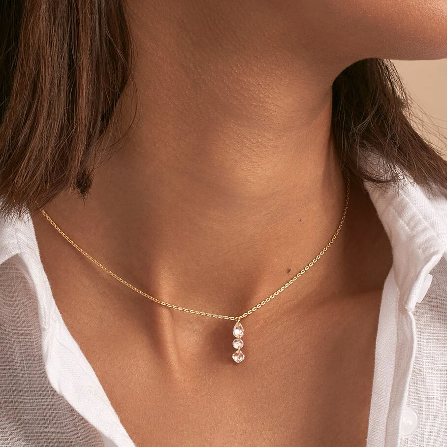 Collier Ras Du Cou PETILLE - Cristal / Doré 4 Collier Ras Du Cou PETILLE - Cristal / Doré – Image 2