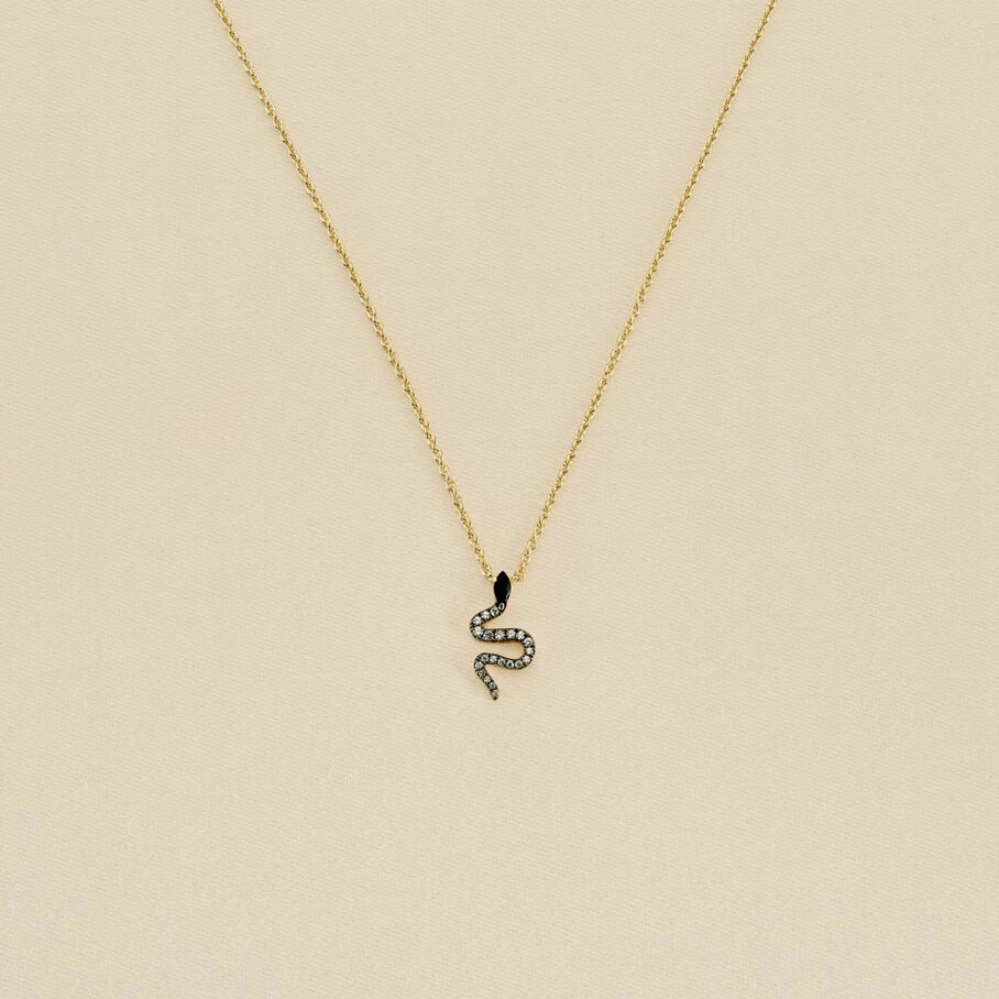 Collier Ras Du Cou SNAKY - Cristal / Gun 3 Collier Ras Du Cou SNAKY - Cristal / Gun