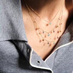 Collier Ras Du Cou BELOVED - Turquoise / Doré -Femini Boutique 02690126 731 TU M2