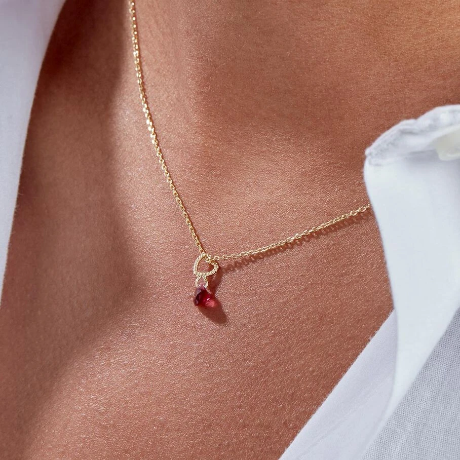 Collier Ras Du Cou BEGUIN - Rouge / Doré 4 Collier Ras Du Cou BEGUIN - Rouge / Doré – Image 2