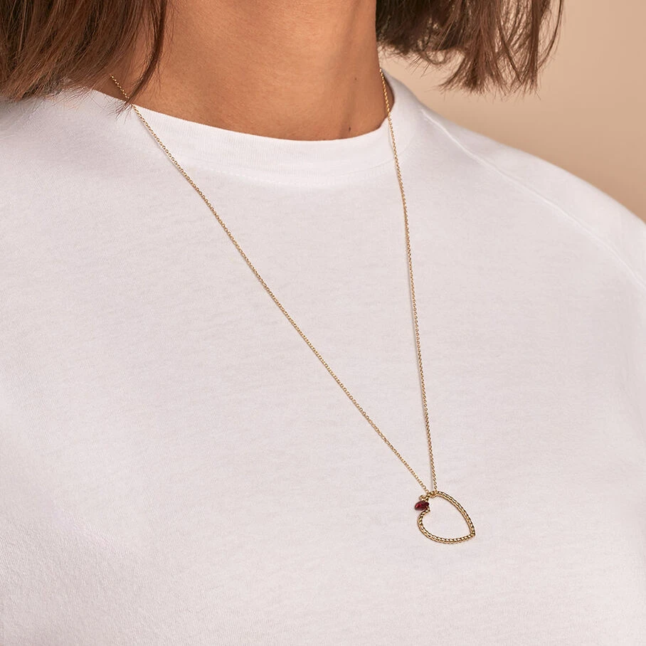 Collier Mi-long BEGUIN - Rouge / Doré 4 Collier Mi-long BEGUIN - Rouge / Doré – Image 2