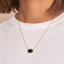 Collier Mi-long ATMA - Onyx/ Vert -Femini Boutique 02690140 513 TU M1