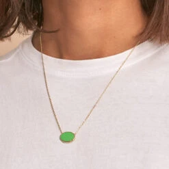 Collier Mi-long ATMA - Onyx/ Vert -Femini Boutique 02690140 513 TU M2