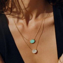 Collier Mi-long ATMA - Amazonite/ Jaune 9 Collier Mi-long ATMA - Amazonite/ Jaune -Femini Boutique 02690140 780 TU M2